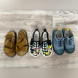 Zara Bundle of Disney Kids Slip-On Shoes, denim zippered sneakers & sandals.